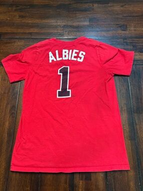 Nike Braves Albies #1 Red Baseball Jersey Tee Youth Large